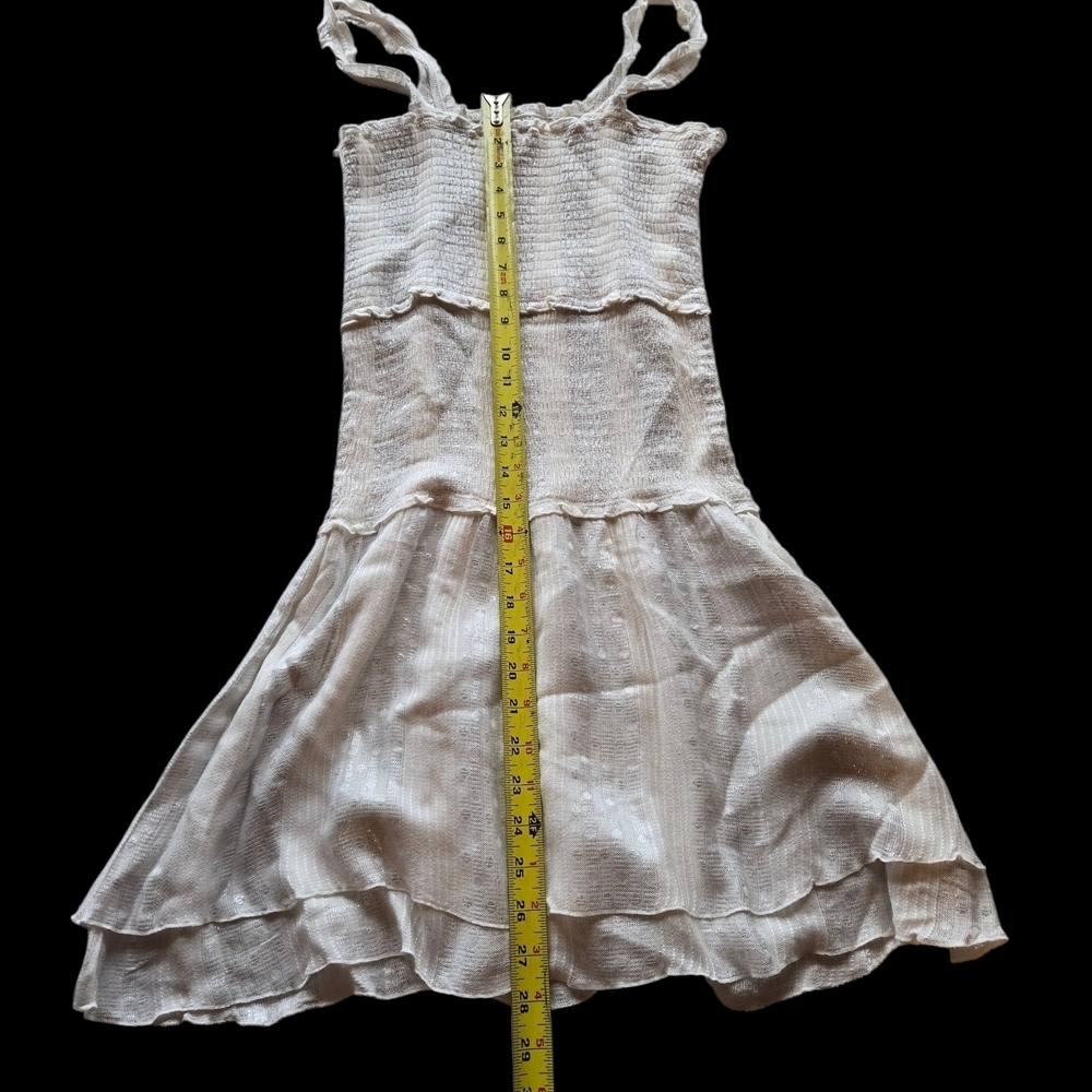 Elegant White Tiered Mini Dress - Picture 5 of 9
